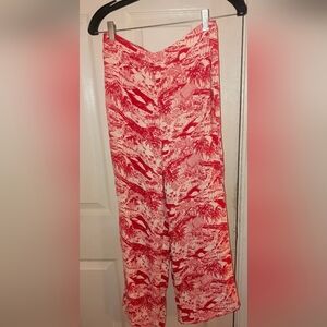 Reformation White/Red Vacation Print Ladies' Trousers